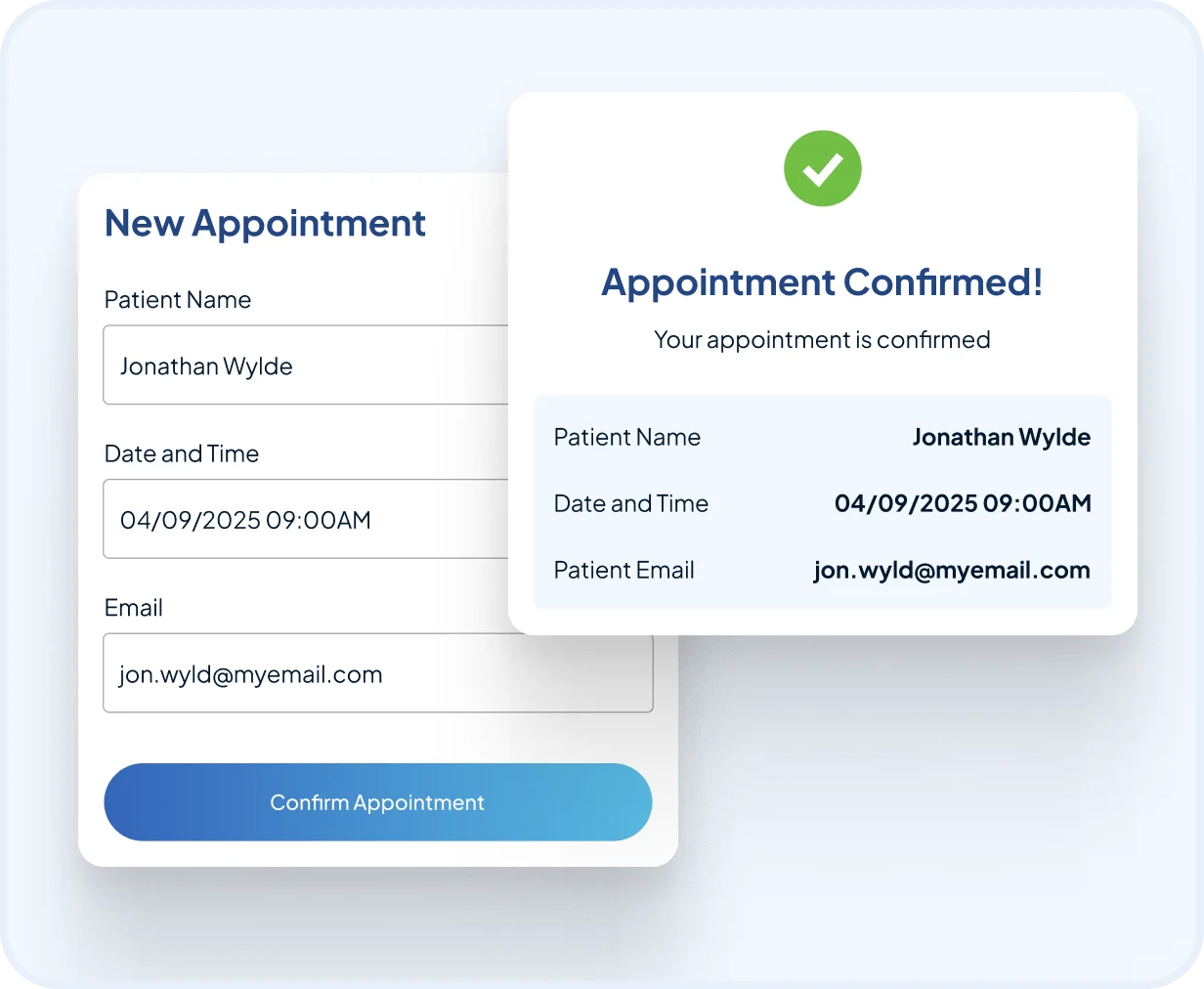 AI appointment booking for new and existing patients